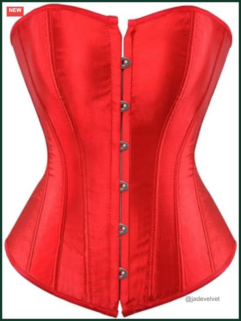 Satin Boned Overbust Corset Bustier Top Sweetheart Neck Hourglass